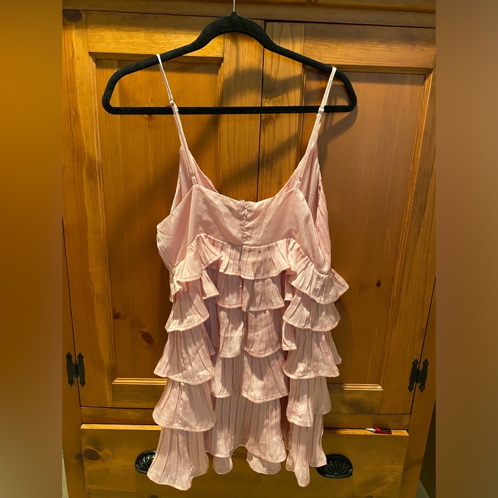 Pink Ruffle Mini Dress - Picture 3 of 4